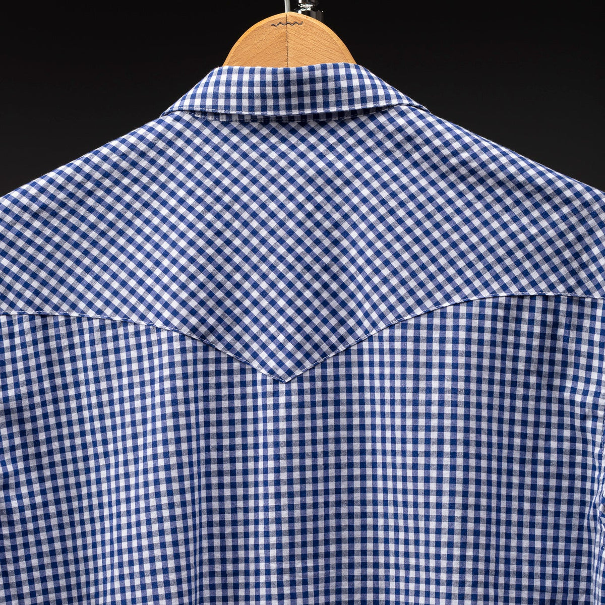 Blue Gingham Pearl Snaps Western Shirt - Brazos Fine Shirts