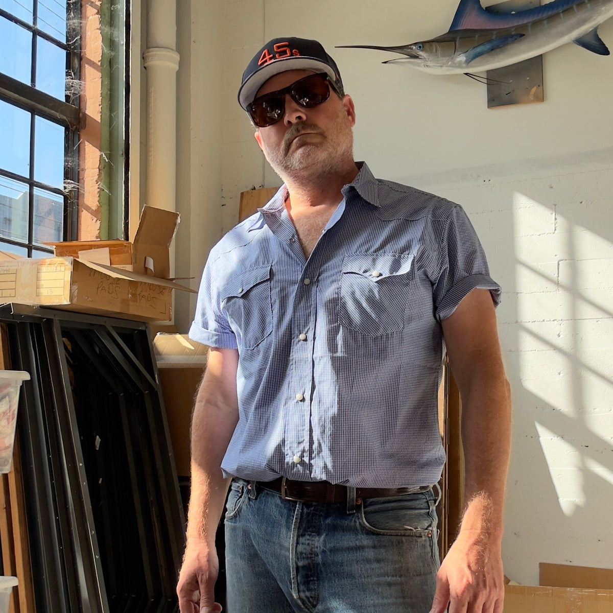 Pasadena Short Sleeve Micro Check - Brazos Fine Shirts