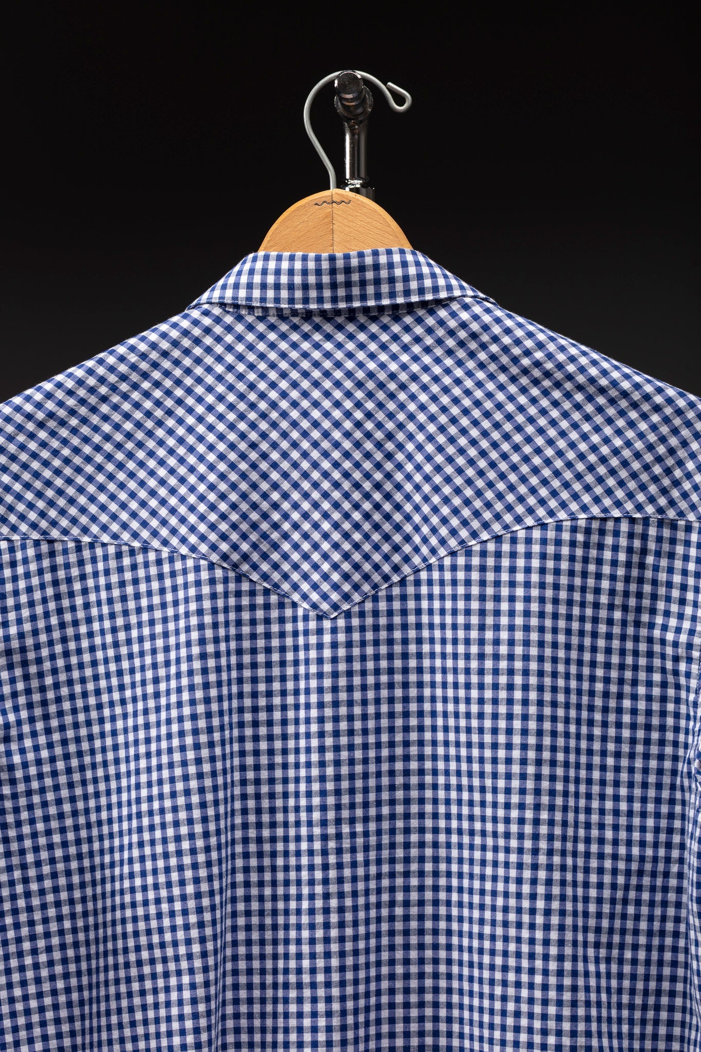 Blue Gingham Pearl Snaps Western Shirt - Brazos Fine Shirts