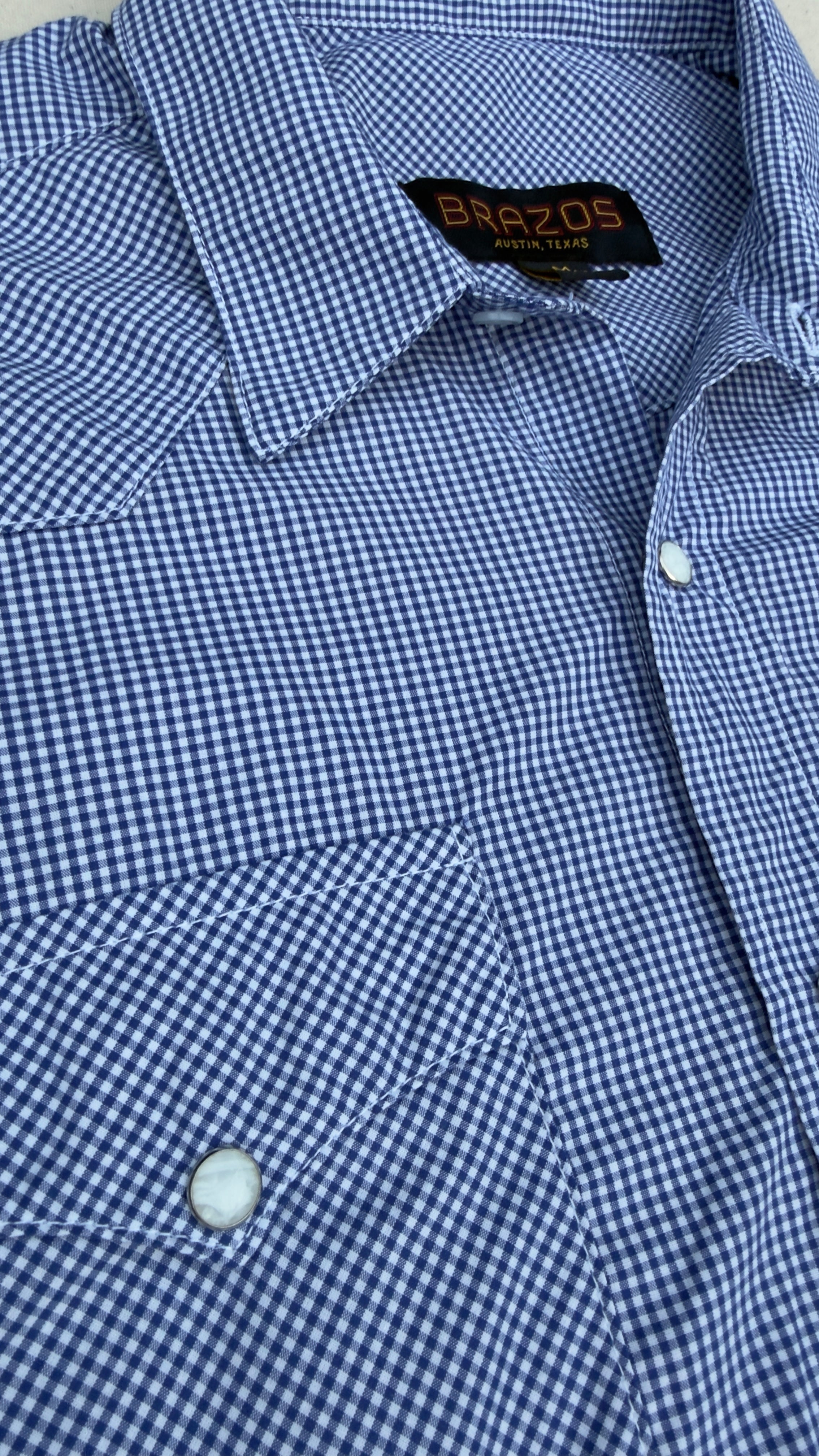 Pasadena Short Sleeve Micro Check - Brazos Fine Shirts