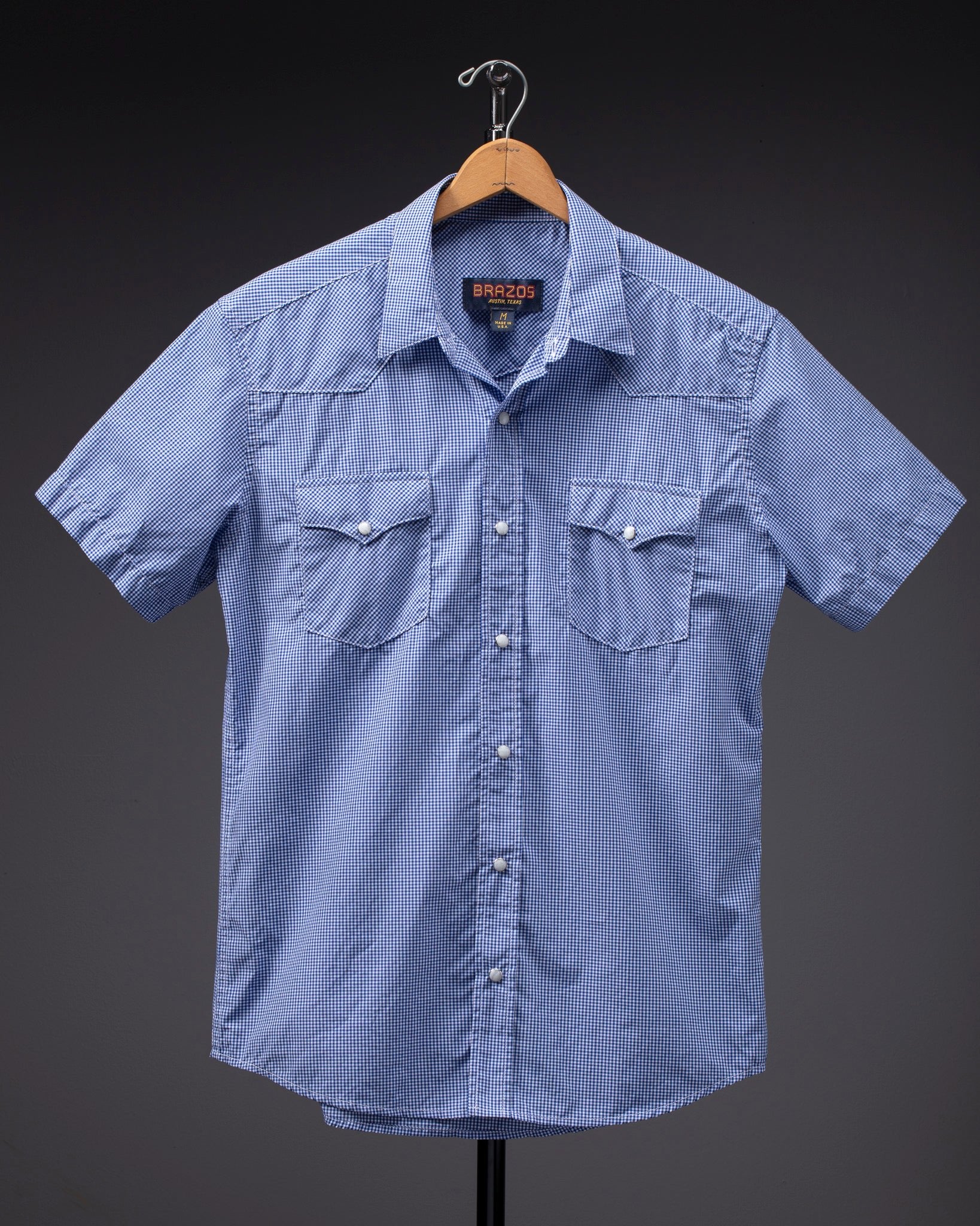 Pasadena Short Sleeve Micro Check - Brazos Fine Shirts