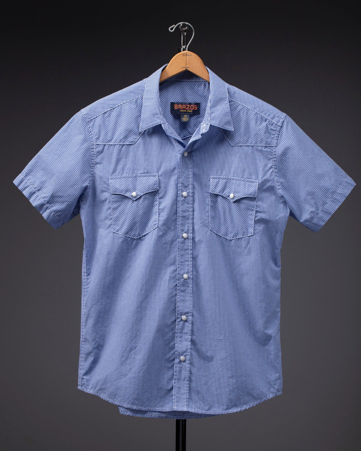 Pasadena Short Sleeve Micro Check - Brazos Fine Shirts
