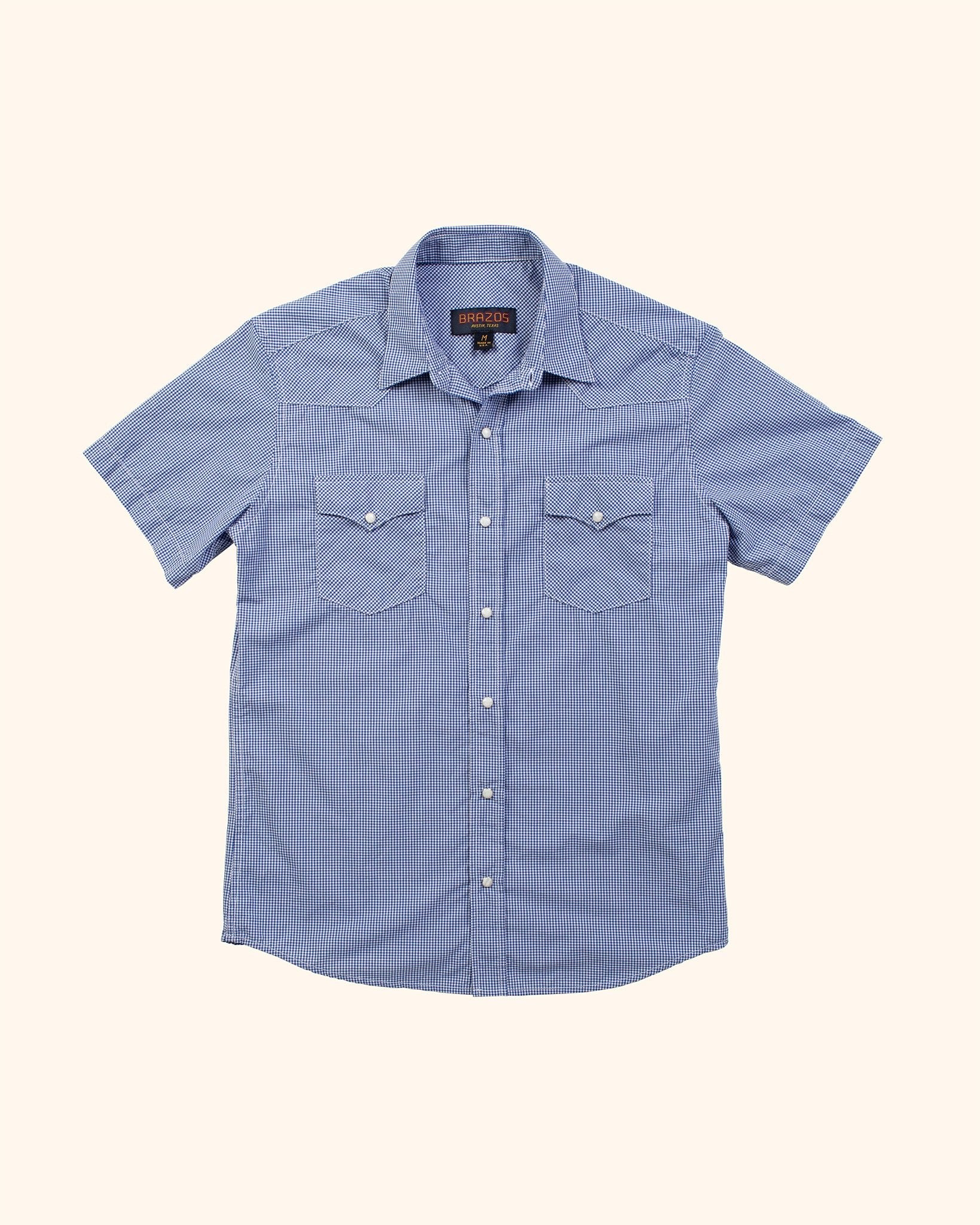 Pasadena Short Sleeve Micro Check - Brazos Fine Shirts